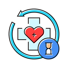 Fototapeta premium medication schedule cancer treatment color icon vector. medication schedule cancer treatment sign. isolated symbol illustration