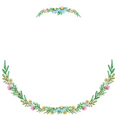 Watercolours frames and compositions of elements «Dreamy Hippo Garden: a celestial Collection»