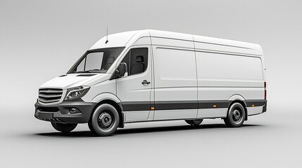 Isolated delivery van white background