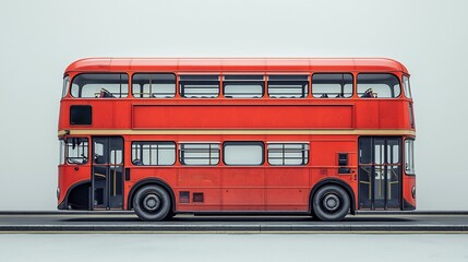 Isolated doubledecker bus white background