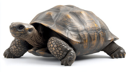 Obraz premium realistic sculpture of Galapagos giant tortoise, showcasing intricate details and textures. This artwork captures essence of this majestic creature beautifully