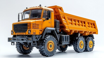 Obraz premium Isolated dump truck white background