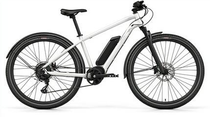 Isolated electric bicycle white background