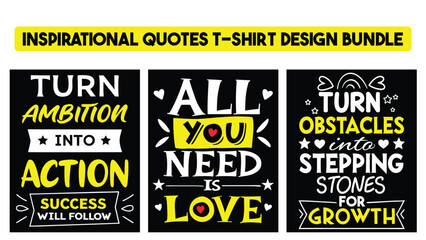 A Vibrant Inspirational Quotes T-Shirt Design Bundle