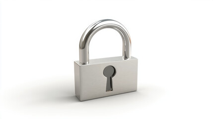 Naklejka premium shiny silver padlock with keyhole, symbolizing security and protection. This represents importance of safeguarding personal belongings and information