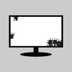 MONITOR WITH WHITE SCREEN AND BLACK SPOTS