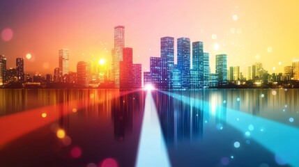 Abstract Watercolor Business Transformation: Innovative Financial Strategy