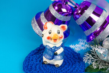 New Year backgrounds. Christmas ornaments and decorations. New Year symbols. Santa Claus. Snowman. Winter fairy tale backgrounds. Elegant holiday tree.