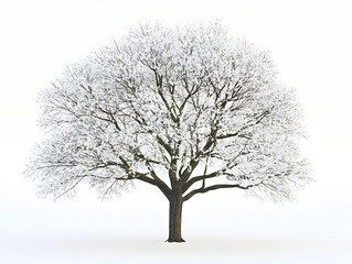 lonely tree on white background