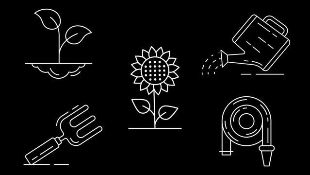 Gardening & Planting Line Icons