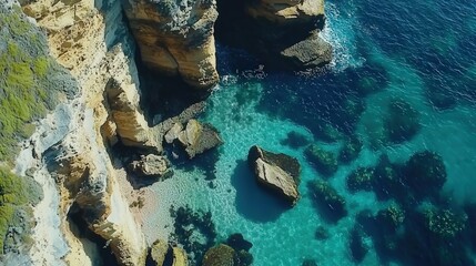 Stunning coastal cliffs and turquoise waters at the Twelve Apostles in Australia
