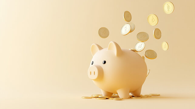 Broken piggy bank with coins scattered around, symbolizing financial struggle and the need for careful budgeting and saving.