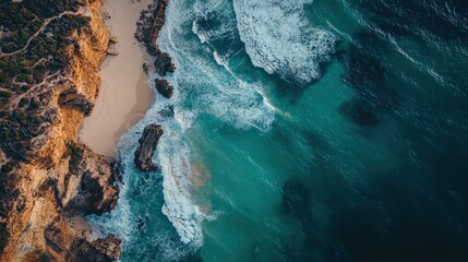 Stunning coastal cliffs and turquoise waters at the Twelve Apostles in Australia
