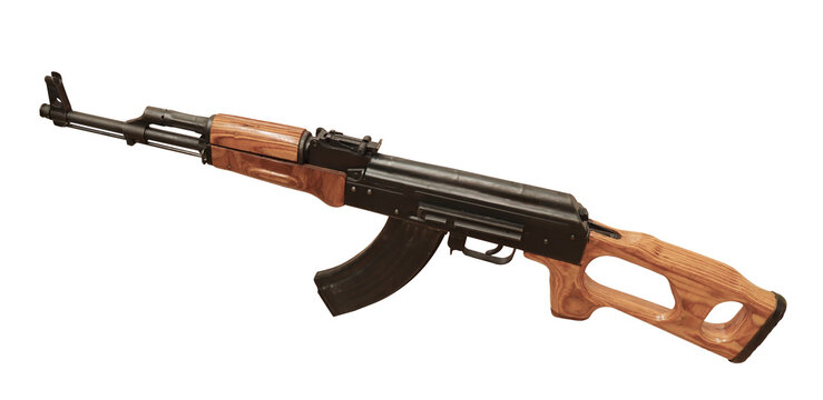 ak 47 rifle isolated on white