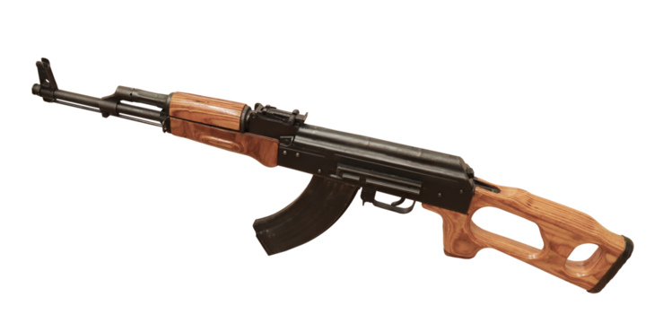 ak 47 rifle isolated on white