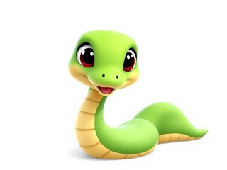 Fototapeta premium A cute snake with a big smile on its face