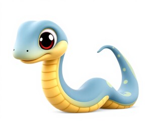 Fototapeta premium A cute snake with a big smile on its face