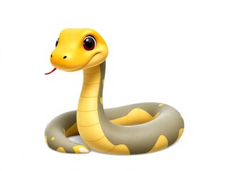 Fototapeta premium A cute snake with a big smile on its face
