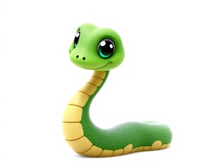 Fototapeta premium A cute snake with a big smile on its face