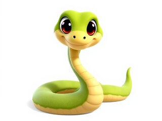 Fototapeta premium A cute snake with a big smile on its face