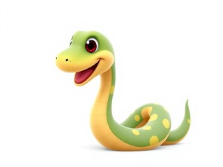 Fototapeta premium A cute snake with a big smile on its face