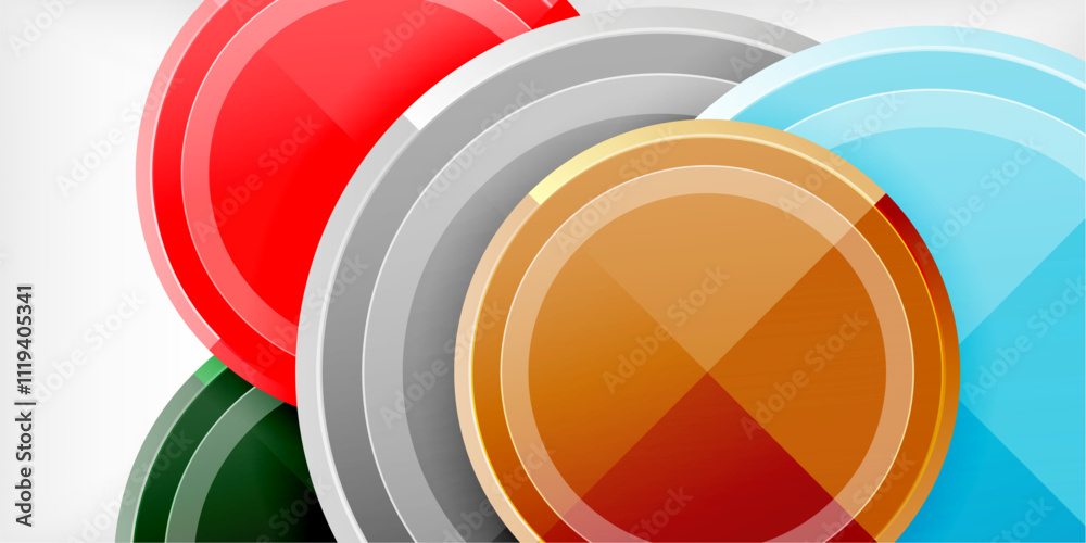 Poster Minimal geometric abstract background. Circle triangle design