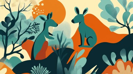 Naklejka premium Abstract Animal Illustration with Colorful Patterns