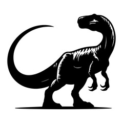Obraz premium Dinosaur Allosaurus Silhouette Art for Kids and Educational Projects.