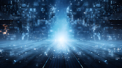Cyber winter background, copy space for text