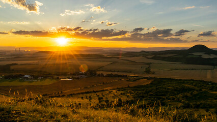The view from Mount Ran&aacute;. Ran&aacute; is a prominent three-peaked mountain in the western part of the Bohemian Central Mountains. 