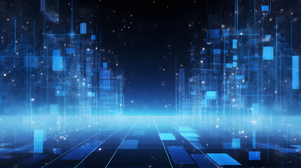 Cyber winter background, copy space for text