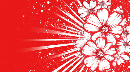 red and white floral design a burst of colorful elegance