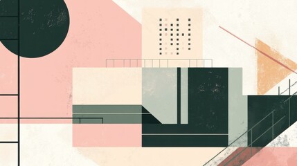 Abstract Geometric Architecture Illustration