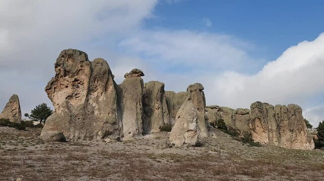 Fascinating rock formations shaped by natural erosion in the historical Phrygian Valley in the Ihsaniye district of Afyonkarahisar province
