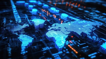 A symbolic glowing financial graph showing capital transactions connecting global economies, dramatic depth