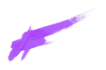 Fototapeta premium Isolated purple brush stroke on transparent background.