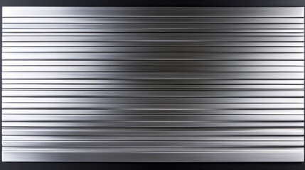 Obraz premium Glossy silver metallic panel with engraved modern controls and reflective minimalist decorative lines.