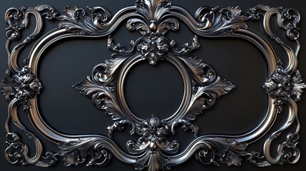 Ornate Silver Frame with Swirling Details