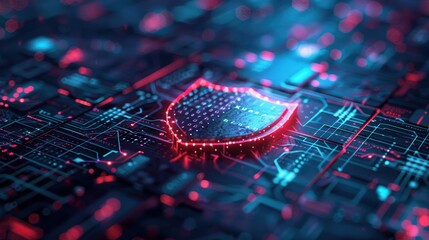 A dynamic shot of an IT team implementing firewall and encryption protocols to prevent cyber attacks, showcasing how technical measures are put in place to secure sensitive data