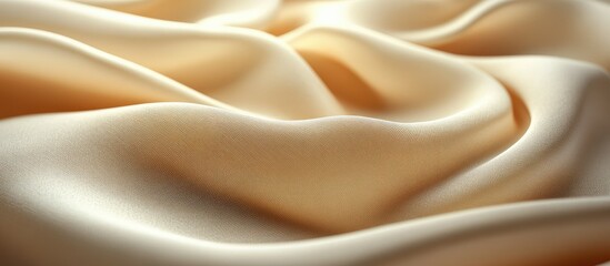 Fototapeta premium Elegant Draped Beige Silk Fabric Texture