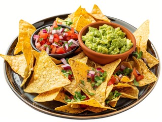 Appetizing Mexican Food - Nachos, Salsa, Guacamole