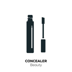 Concealer outline vector icon. Thin line black concealer icon, flat vector simple element illustration from editable beauty concept isolated on white background
