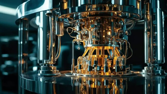 Algorithms for quantum computing applications in cutting-edge technology, featuring advanced tech innovation, Close up of quantum computer