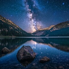 Milky Way over a Mountain Lake