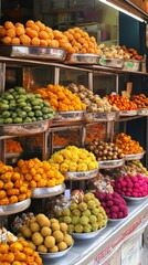 Obraz premium Colorful Indian Sweets Displayed for Sale