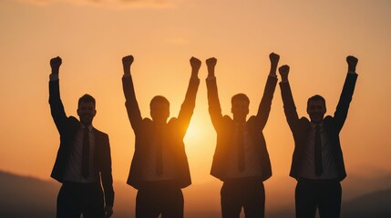 Joyful team of professionals celebrating their hard earned success journey sharing a sense of collective achievement motivation and eagerness to continue their path of growth progress