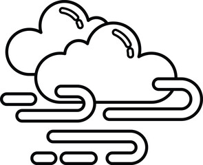 A black and white cloud with a white line in the middle