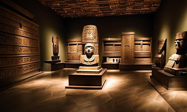 Interior of a Mayan museum.
