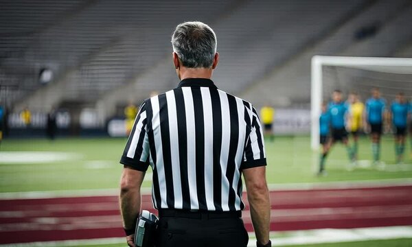 Portrait of a football referee.