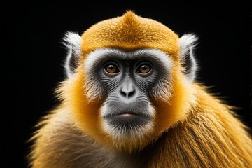 Obraz premium arafed monkey with a yellow hat on its head